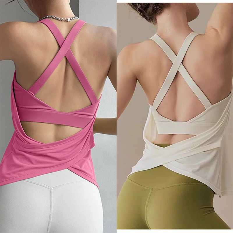 Two-piece Yoga Suit with Chest Pad with Fake Vest Sexy Running Training Beautiful Back Bra Pilates Fitness Sports Sleeveless Top Z20260319