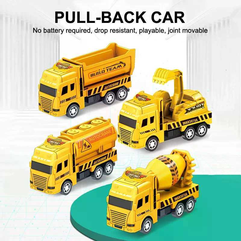 1 Pc Educational Cars Children Kid Pull Back Toy Warrior Engineering Vehicle Model Four Mini Cars Y260319