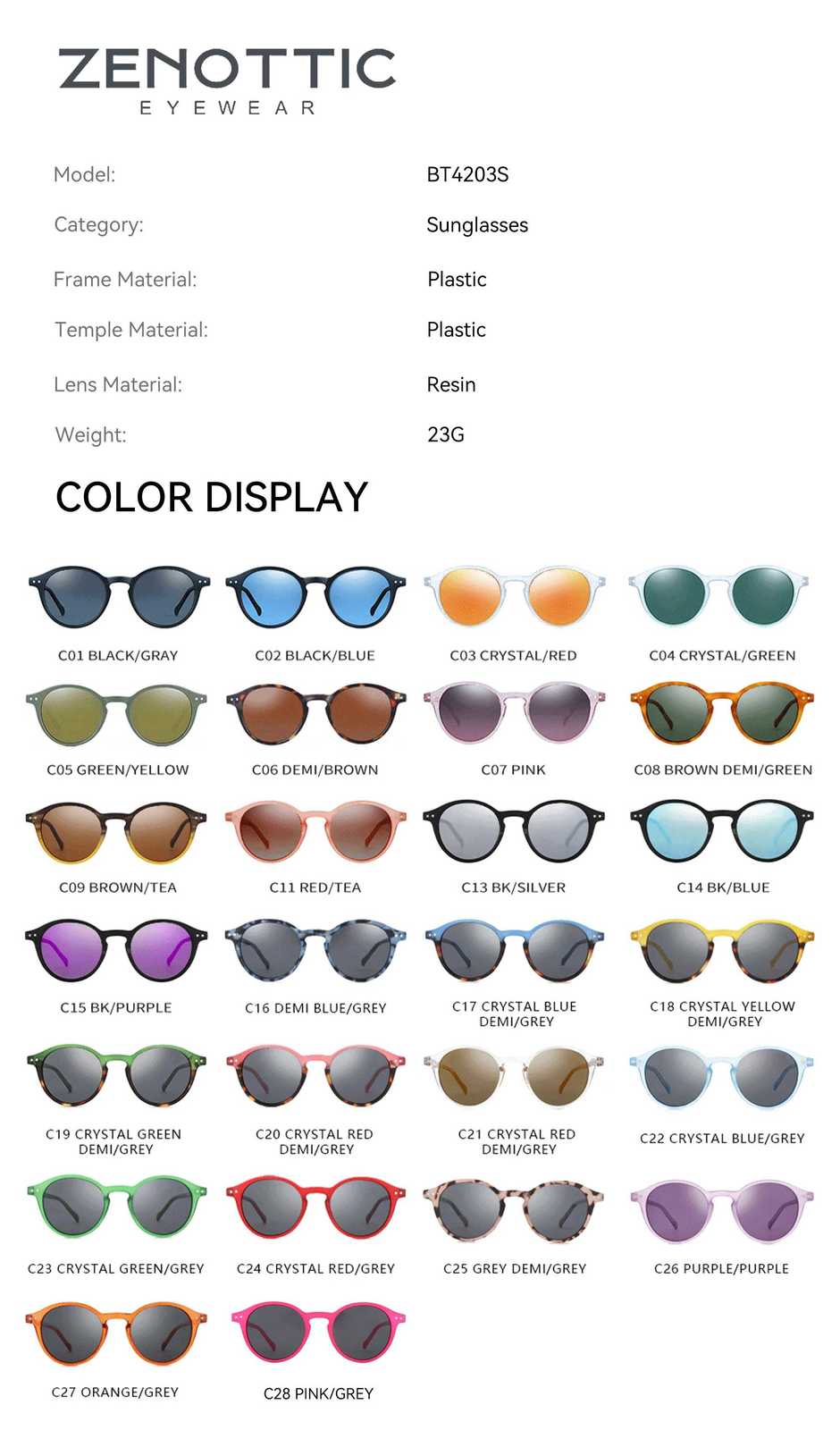 ZENOTTIC S Size Retro Circular Polarized Sunglasses 2026 2025 Men Women Vintage Small Round Sun Glasses UV400 Goggles Shades H260319 - view 4