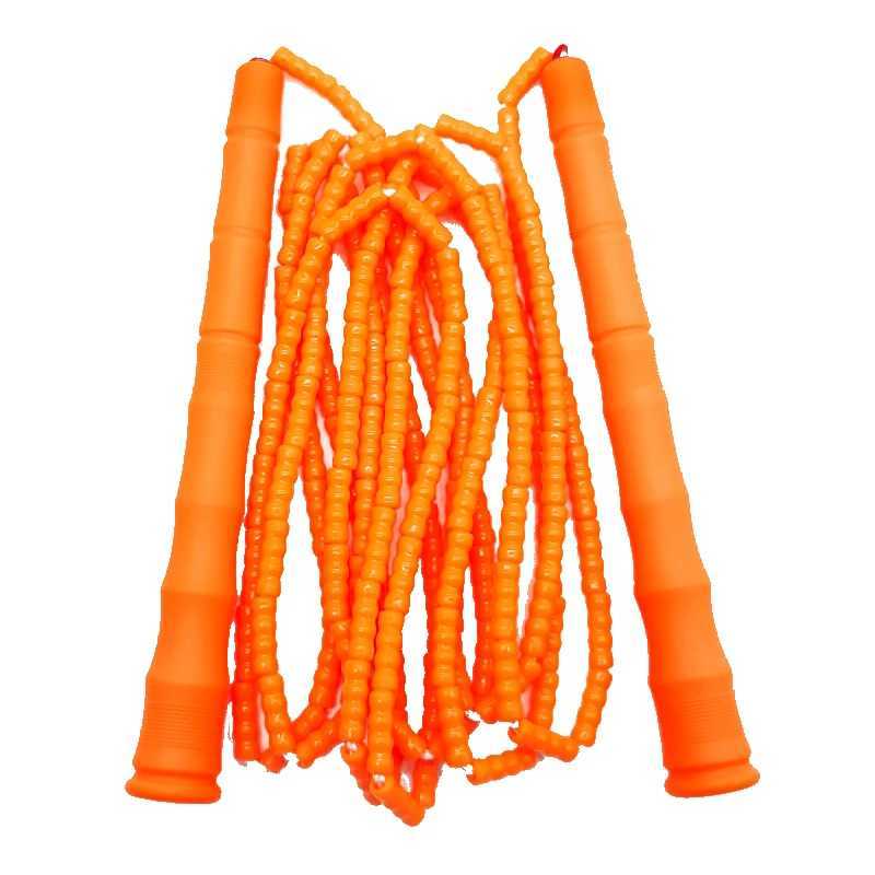 NEVERTOOLATE NO PVC beads long handle PURE BLACK BEADED ROPE 3 meter skipping rope soft PVC beads adult skill tricks M260319