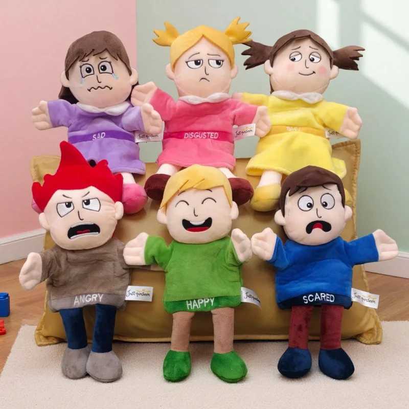 6 pes Emotional Hand Puppet Facial Expression Puppet Emotional Expression Puppet Emotional Education Prop Kid Learning GiftXJ260319