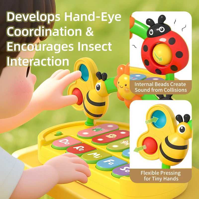 Mini Baby Piano Toy Light Up Music Keyboard Toys for Toddlers with 4 Modes Infant Educational Early Learning Toys Musical Toy Y260319