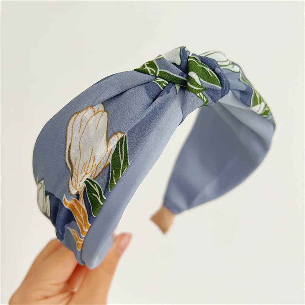 Fabric Knotted Wide Headbands For Women Girls Headwear Vintage Flower Head bands Female Hair bands Head Hoop Hair Accessories H260319