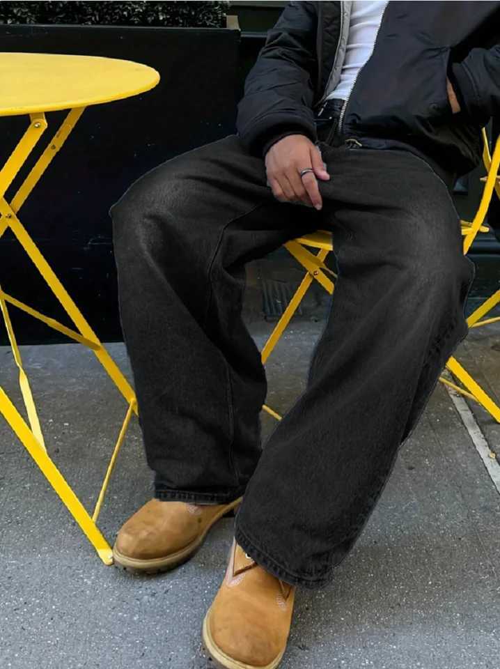 Mens Retro Loose-Fit Jeans Versatile and Casual for All Seasons M260319