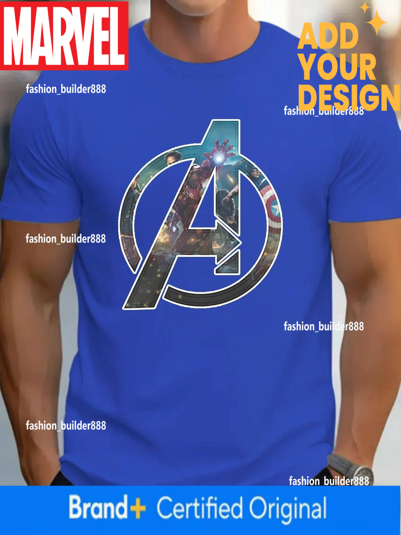 Marvel Tshirt Disney Graphic - Soft Cotton Blend Round Neck Short Sleeve Printed Letter Pattern Casual Summer Top for Men