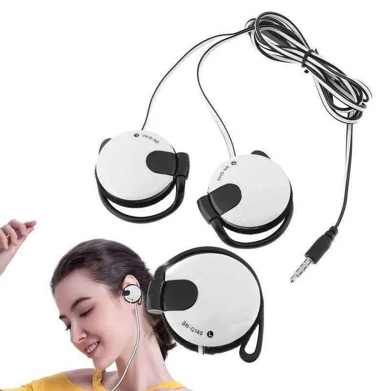 Clip On Earphones Wired Earphone Heavy Bass Universal 35mm Plug Wired Clip On Ear Sports Headphone Running Hiking Exercising D260319