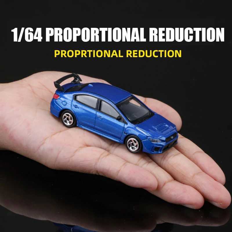 MINI 1/64 Subaru WRX STI Super Racing Alloy Diecast Miniature Car Model Pull Back Suspension Kid Toy Exquisite Gift Box Collect Y260319