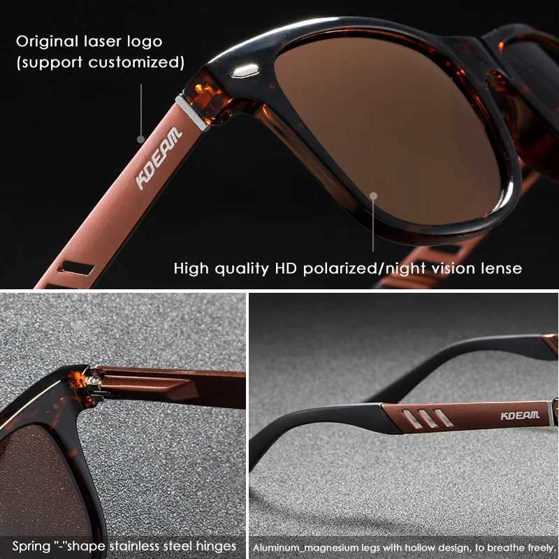 KDEAM Aluminum Magnesium Polarized Sunglasses for Men Women Night Vision Enhancement Driving Glasses Casual Photochromic Goggles H260319 - view 3