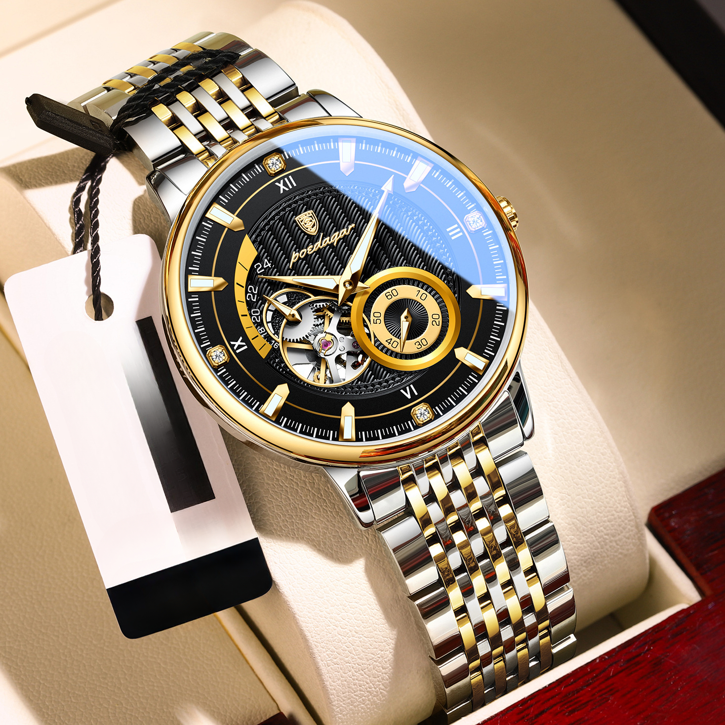 Swiss Brand Fully Automatic Mechanical Watch New Luxury Men's Watch Waterproof Live Streaming Foreign Trade Hot Item Dropshipping