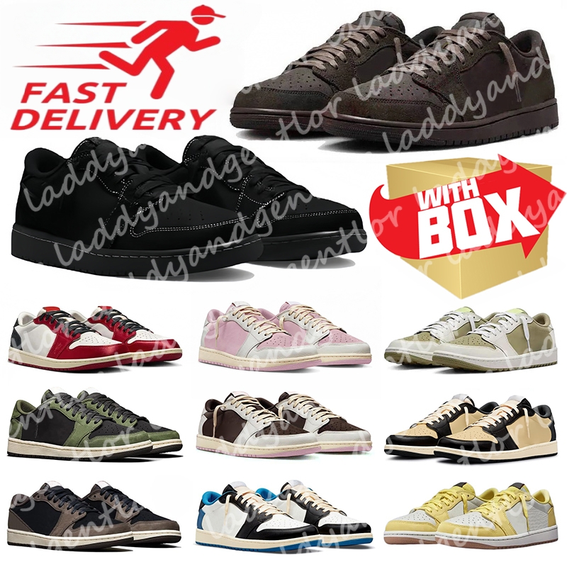 1 Basketball Shoes Men Women Low Fragment Golf Olive Reverse Mocha Black Phantom Satin Bred Palomino Dark Mocha Mens Trainers Sneakers