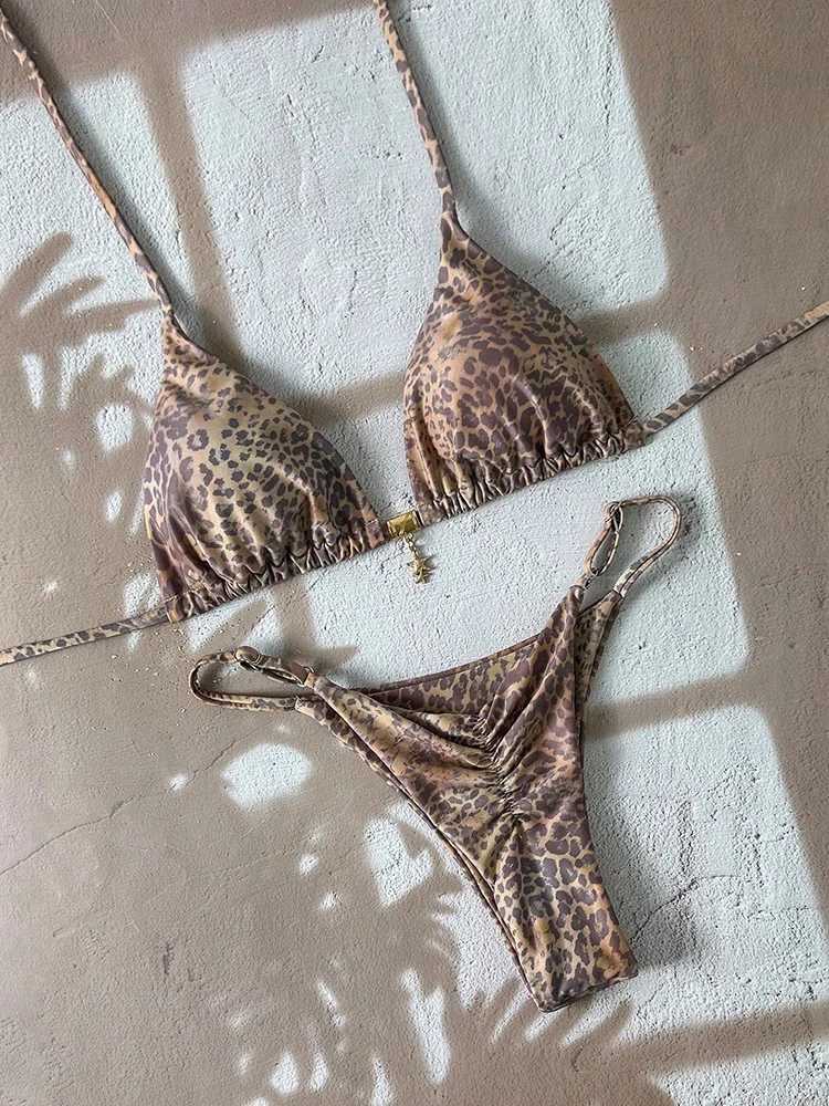 Sexy Leopard Push Up Bikinis Two Piece Bathing Suits 2026 Micro Bikini Sets Women Swimsuit Beach Wear Thong Swimwear for FemaleT260318