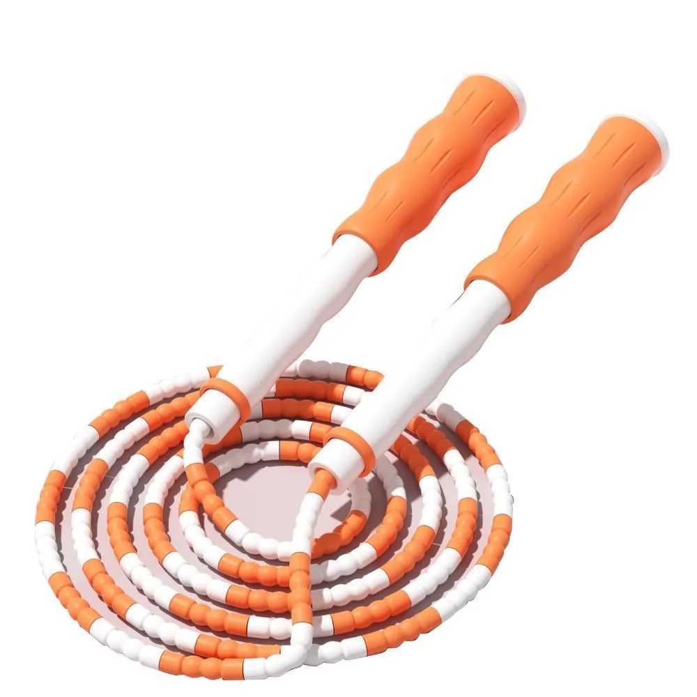 Rope Skipping PP Plastic Segmented Jumping Rope Soft Beads Classic Beaded Adjustable Jump Rope Orange Flexible Jump Rope Fitness M260319