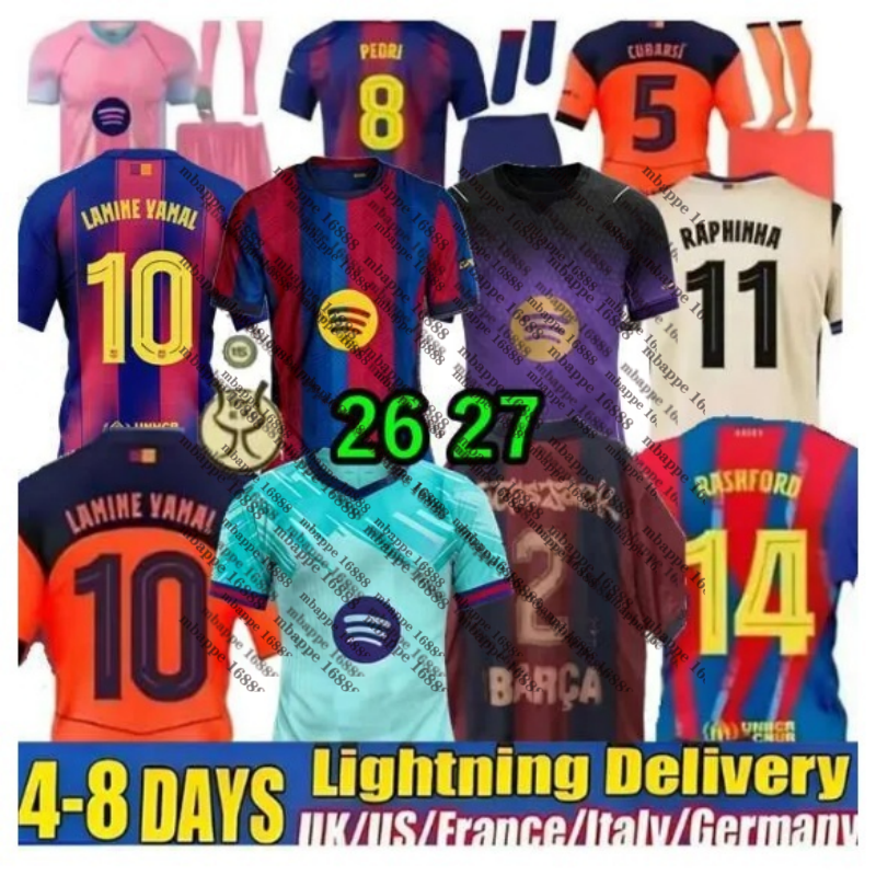 Barcelona 25 26 27 LAMINE YAMAL Lewandowski Soccer Jerseys GAVI Raphinha FERRAN 2025 26 Football Shirt TOP F. DE JONG Men Women Kids