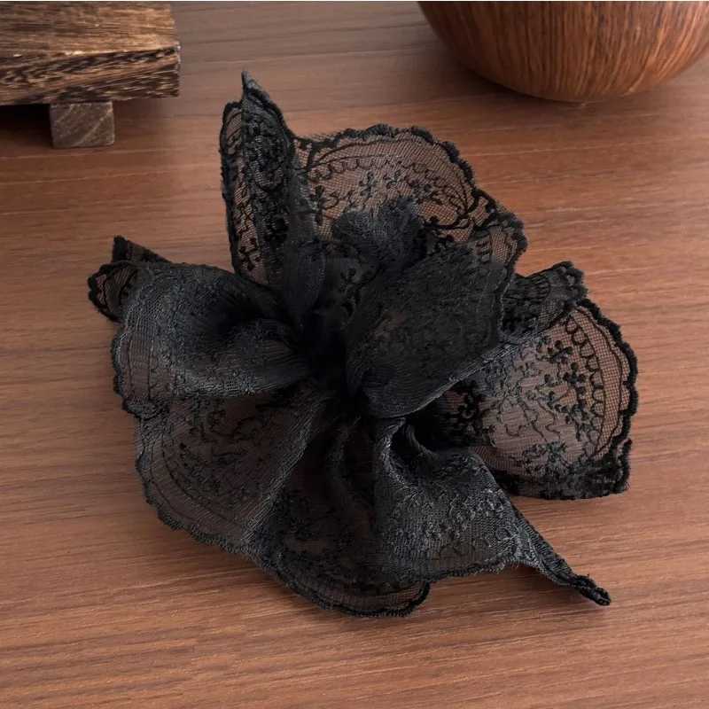 2Pcs Lace Fan-shaped Bow Headband Fashionable Tie Hair Accessory Retro Elegant Daily Versatile Hair Accessory Girl Headband H260319