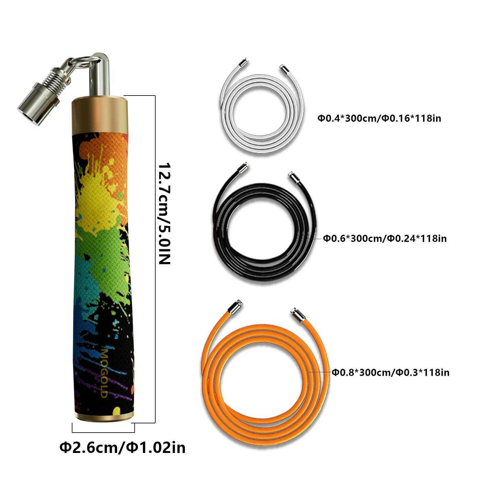 MOGOLD Graffiti Design Skipping Rope Triple Ropes 40/60/80 mm Freely Interchangeable Portable Fitness Tool M260319