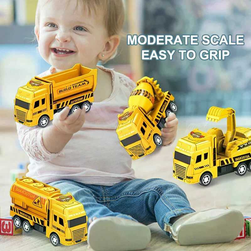 1 Pc Educational Cars Children Kid Pull Back Toy Warrior Engineering Vehicle Model Four Mini Cars Y260319