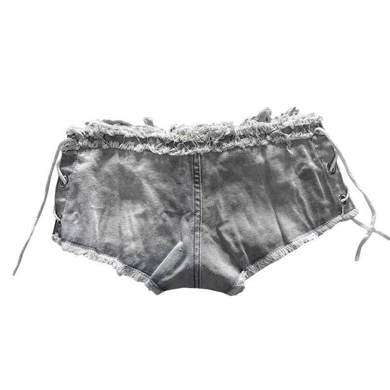 New Korean Summer European American Fashion Sexy Low Waist Ripped Rough Edge Womens Denim Shorts Slim Fit Slimming Hot Pants M260319