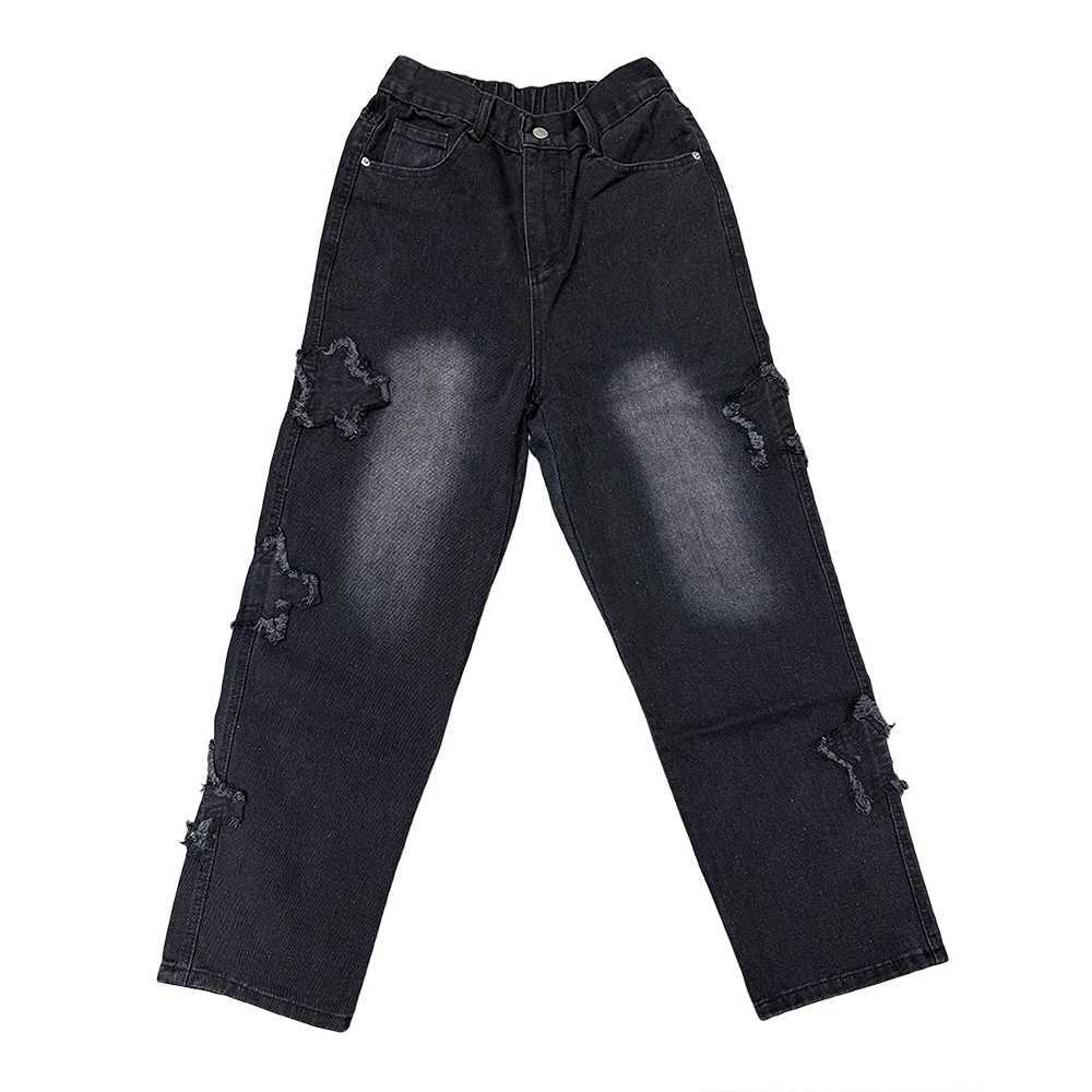 Star Embroidery Straight Casual Men Jeans Gothic Neutral New Wide Leg Loose Hip-hop Fashion Youth Streetwear Denim Trousers Y2K M260319