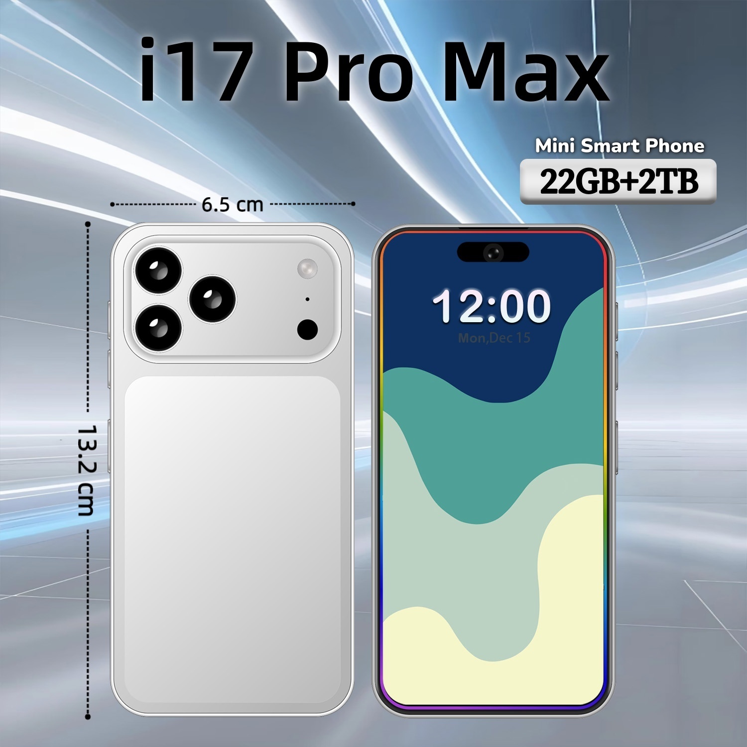 Newest i17Pro Max Original global version Snapdragon 8 Elite 12core 5G smartphone 5.3-inch incell screen resolution:1440*3040 pixels 72MP+108MP battery 8000mAh OTG