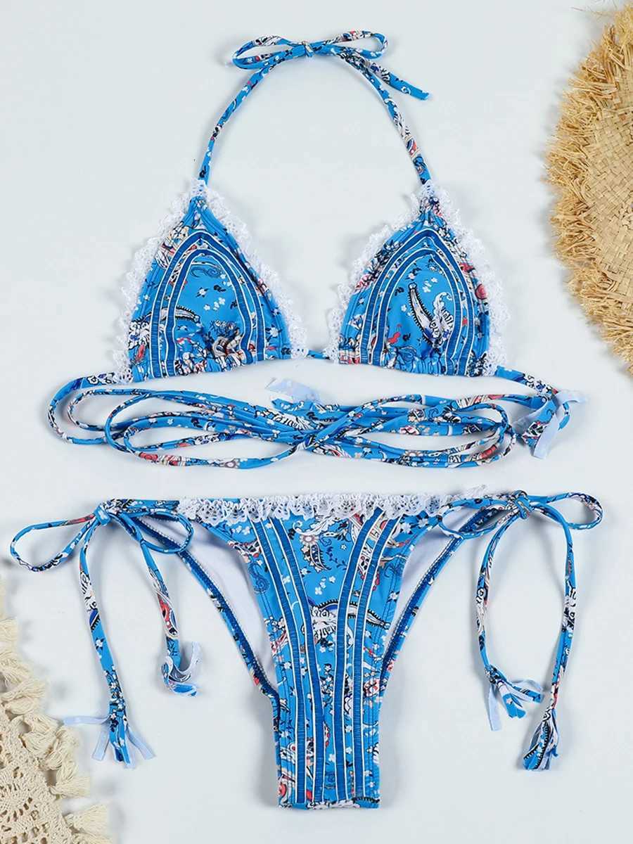 Bandage Bikini Push Up Sexy Bikinis Print Thong Brazilian Women Swimwear Micro Female Swimsuit Two Piece Swimming Suits BiquiniT260318