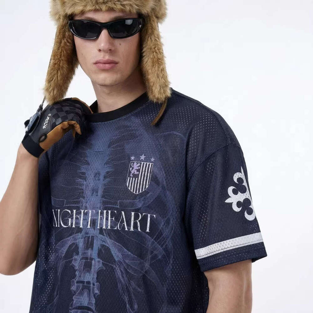 Men's Clothing | X-Ray Skeleton Digital Jersey 26 Spring/Summer New Street Style Breathable Dark Print Short-Sleeve T-Shirt Luanyun