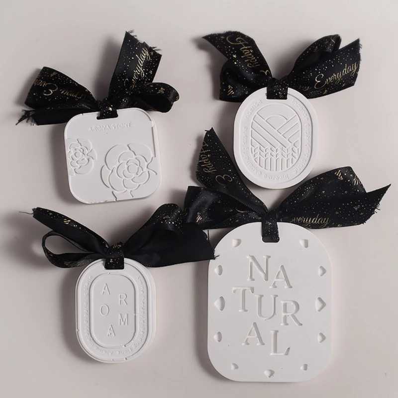 Camellia Plaster Hanging Plate Silicone Mold Wardrobe Car Fragrances Aromatherapy Epxoy Resin Mould DIY Casting Tool H260319