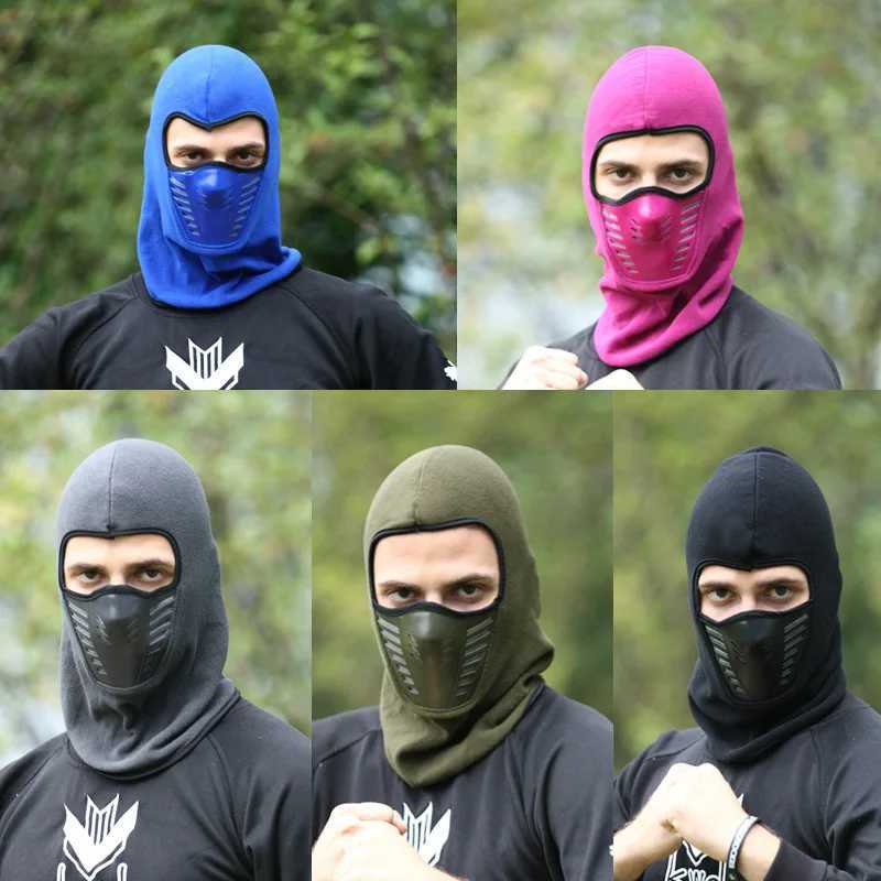 Motorcycle Mask Fleece Thermal Neck Full Face Mask Keep Warm Riding Balaclava Biker Ski Winter Windproof Dustproof Face Shield M260320