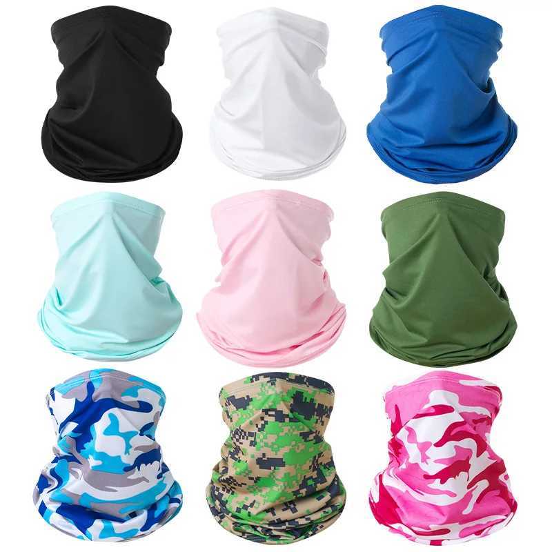 Outdoor Sports Magic Bandana Ice Silk Sun Protection Riding Mask Camping Fishing Tactical Hiking Face Cover Neck Scarf Men Women M260320