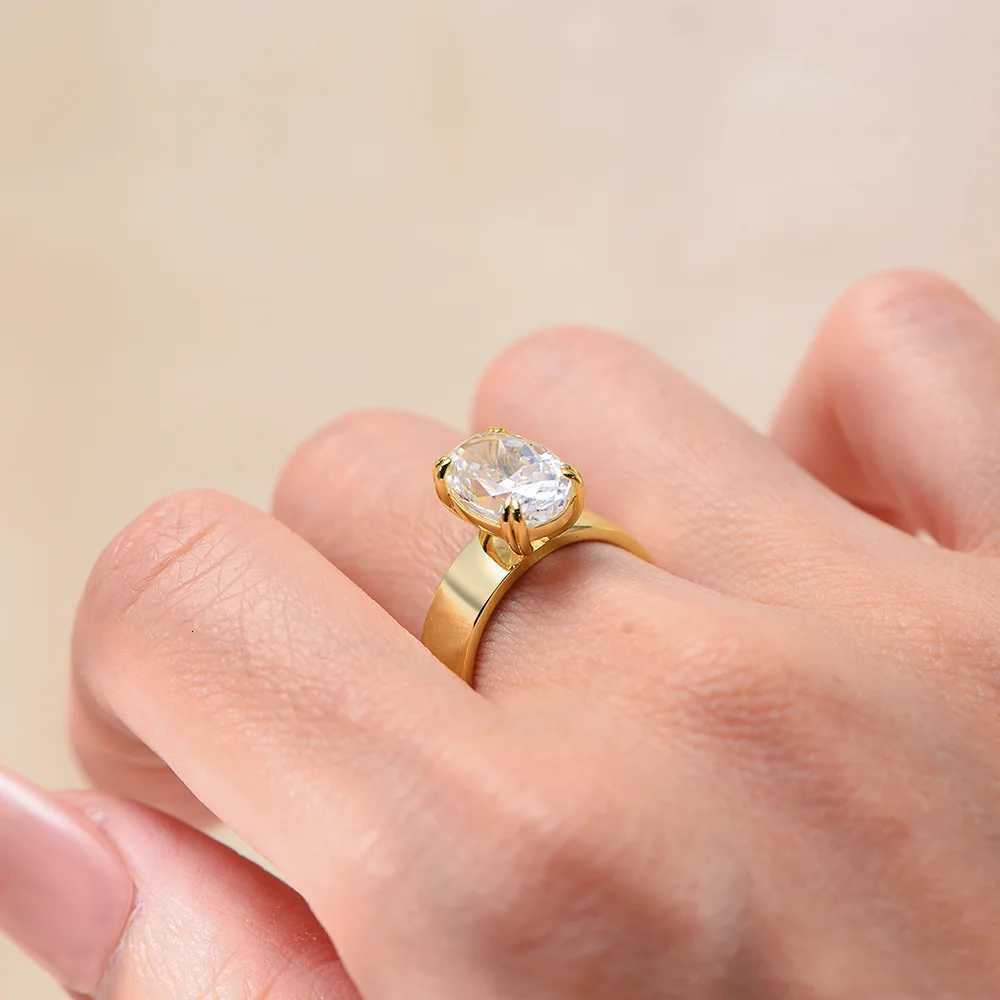 OEVAS 45CT 8X12MM Oval Moissanite Rings for Women S925 Sterling Silver Sparkling Wedding ring Party Fine Jewelry Gift H260320 - view 6
