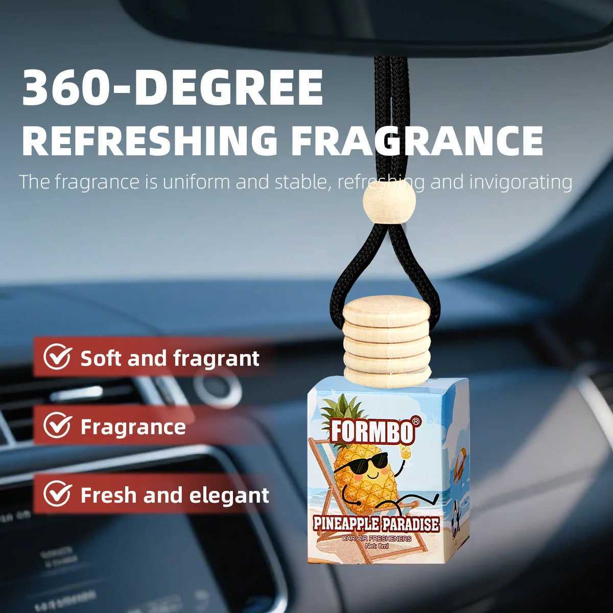 8ml Formbo Perfume Bottle Fruity Aromatherapy Car Freshener Line Aromatherapy Hanging Clip Air Freshening Odor Removal Function H260319