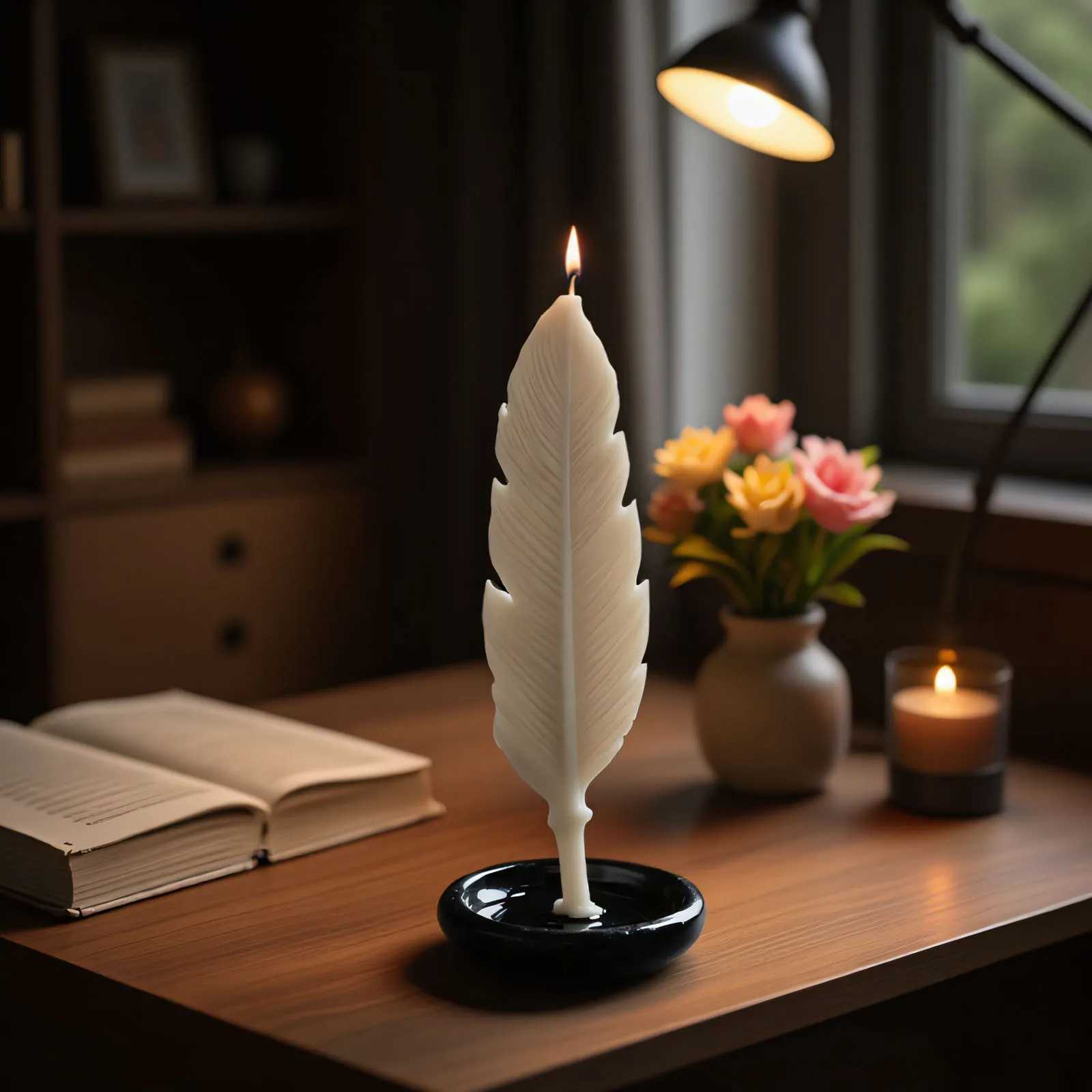 Lavender Silicone Candle Mold Cylinder Feather Lavender Aromatherapy Soap Ornament Craft Plaster Resin Mold Home Decor H260319