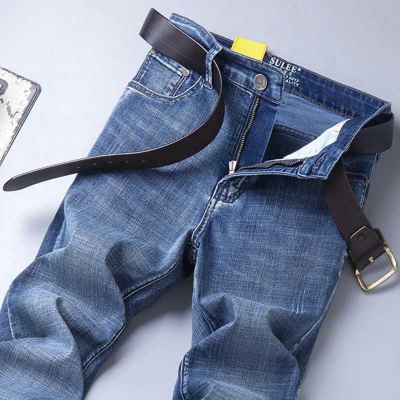 SULEE Autumn New Mens Straight Jeans Business Fashion High Quality Casual Denim Trousers Stretch Soft Classic Male Pants Blue D260320