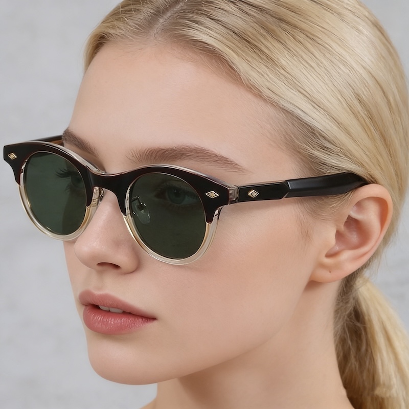 Classic Round Sunglasses Men Women y2k futuristic korean Retro Rice Nail Cat Eye Sun Glasses Johnny Depp TONY Blue Sun Glasses Ocean Lens UV400 CB Fas