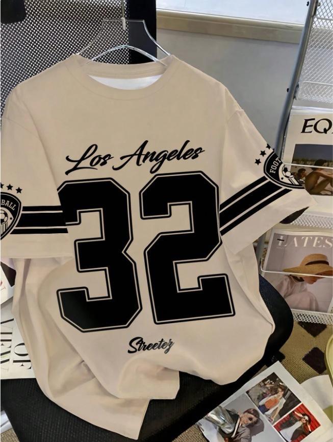 Hot selling fashionable men's summer personalized letter print comfortable and breathable round neck T-shirt outdoor street top