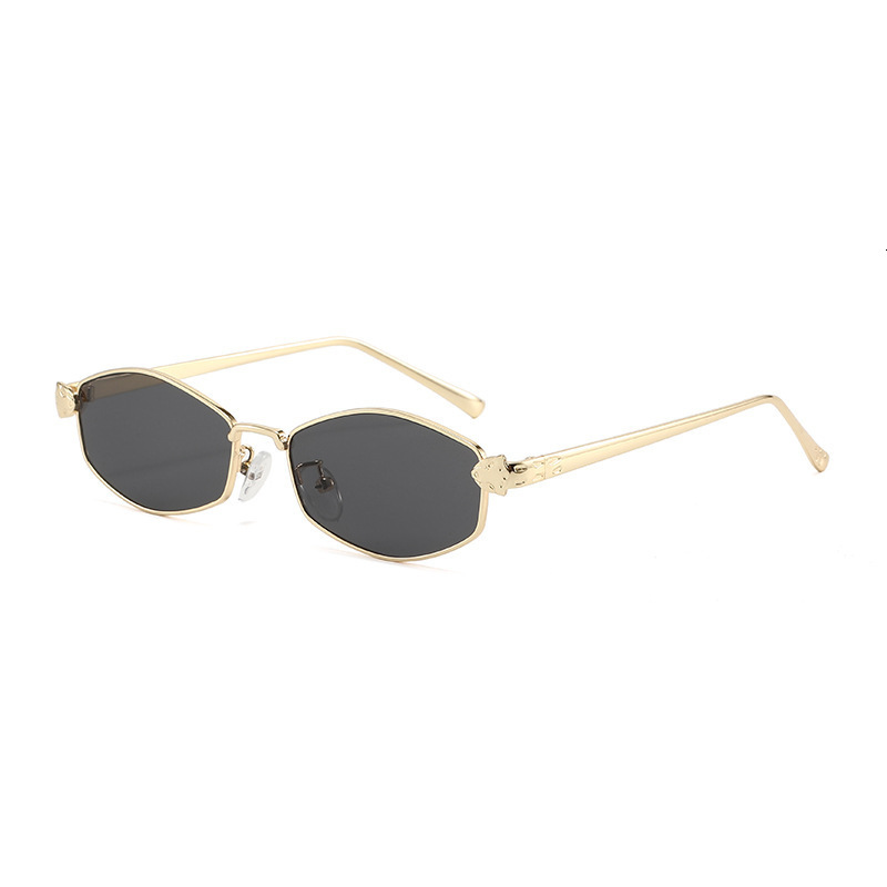 Luxury Sunglasses End Feel Designer Leopard Head Frame Metal Slimming Sunshade Glasses Diamond Shaped Model Glasses Eye Sanctuary Fashion accessories 