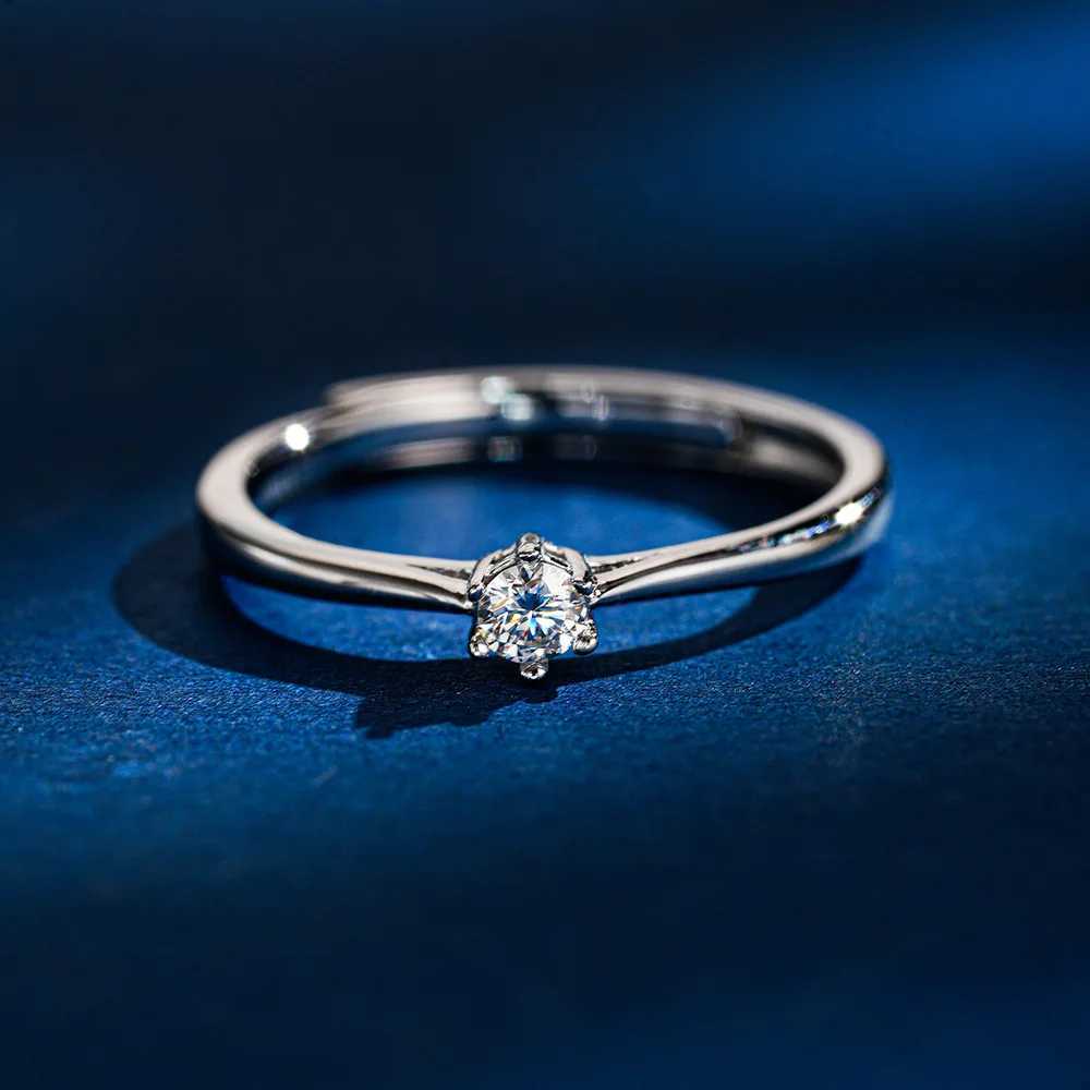 Minimalist Ring Womens 01ct Moissanite PT950 Platinum - Sleek prong setting delicate sparkle daily versatile pick H260320 - view 6