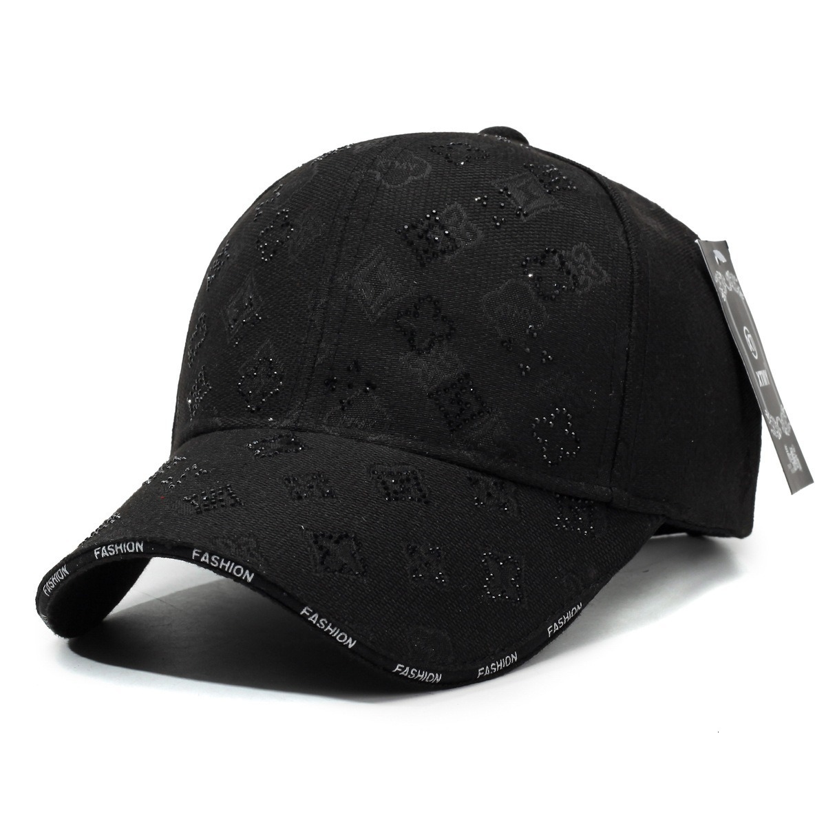 Korean-style Decorated Baseball Cap With Diamond-shaped Letters Designer Baseball Cap Fashionable And Versatile Suitable For Both Men And Women To Wea