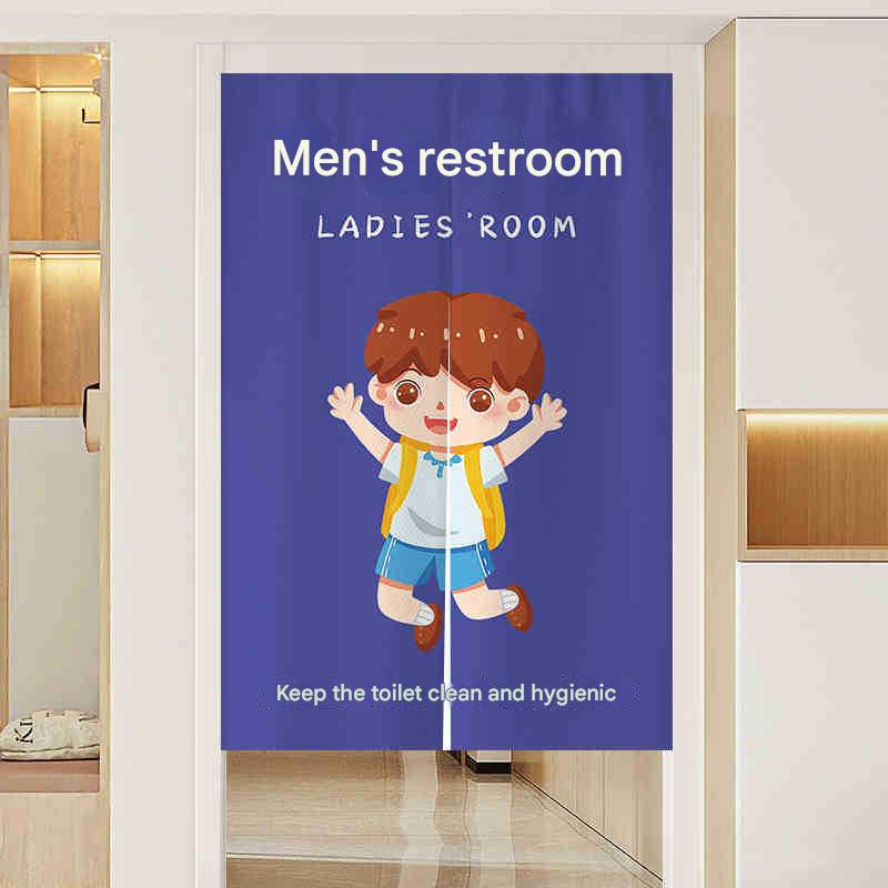 YL-38377 Bamboo Striped Simple Tassel Bathroom Curtain, Waterproof and Thickened, Bathroom Partition Curtain