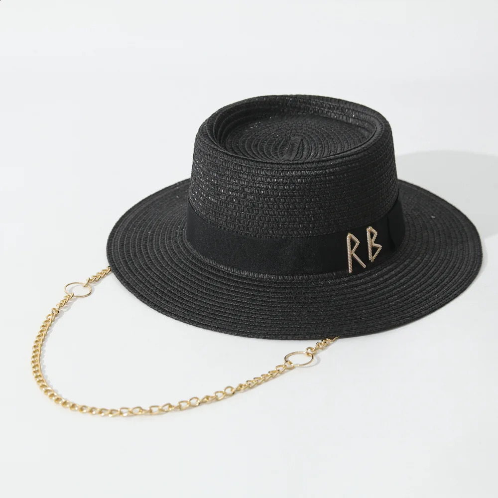 Summer Straw Hats for Women Ribbon Decoration Elegant Ladies Party Dress Hats Travel Beach Sun Hat Chapeau Femme 260320