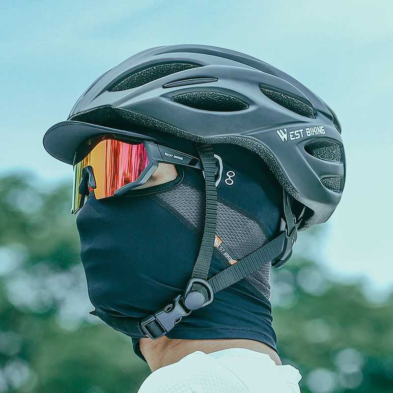 WEST BIKING Summer Cycling gear UV400 Ice Silk Sunscreen Mask With Brim Breathable Quick Dry Motorcycle Scooter Bike Mask M260320