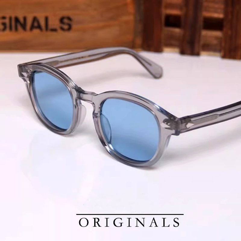 Lemtosh Original NYC Est.1915 Polarized Sunglasses Men Johnny Depp Style Glasses Retro Round Handmade Acetate Frame UV400 Luxury Brand IVSTA Fashion A