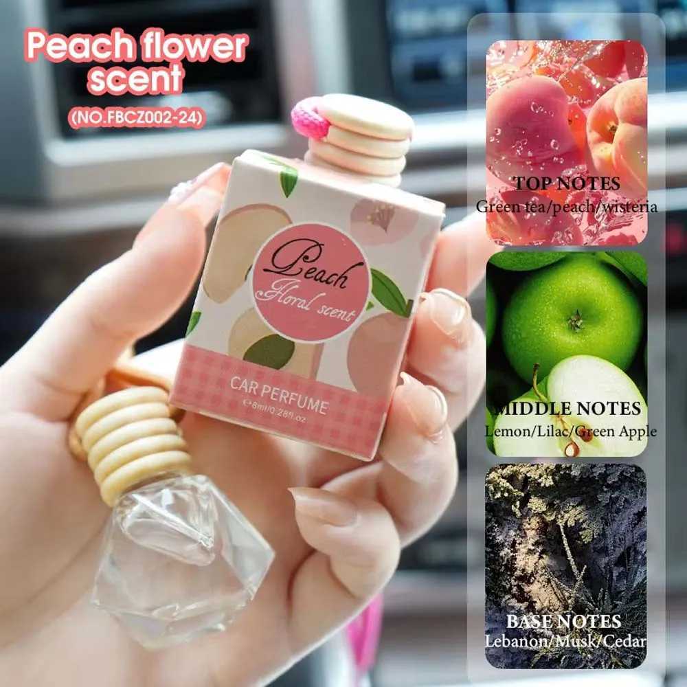8ml Fresh Natural Car Perfume Fruity Scent Car Air Fresheners Brand Lasting Coconut Peach Fragrance Jadec Car Pendant Deodorant H260319