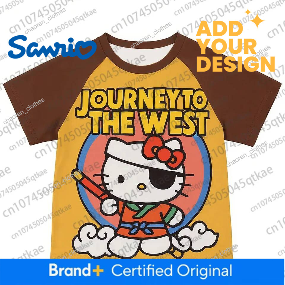 Y2K Hello Kitty Hot Selling Cute Cartoon High Street Cosplay Shirt Women's Loose Casual Comfortable Sports Short Sleeved T-Shirt - view 4