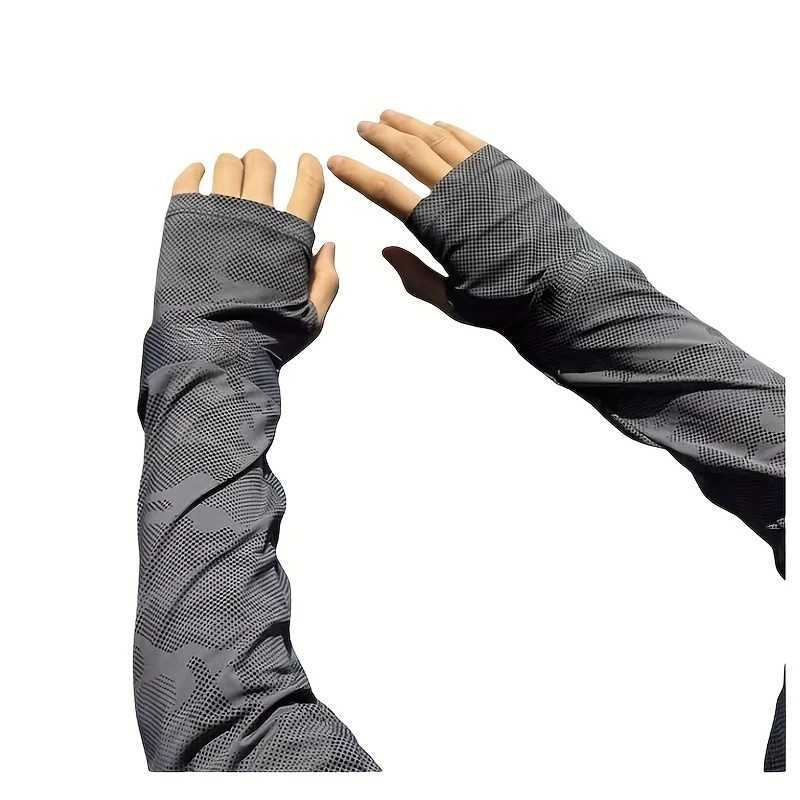 1 Set UV Protection Mask Ice Silk Arm Sleeve Breathable Mens Sports Arm Cover for Fishing Driving Cycling Sleeve and Mask M260320