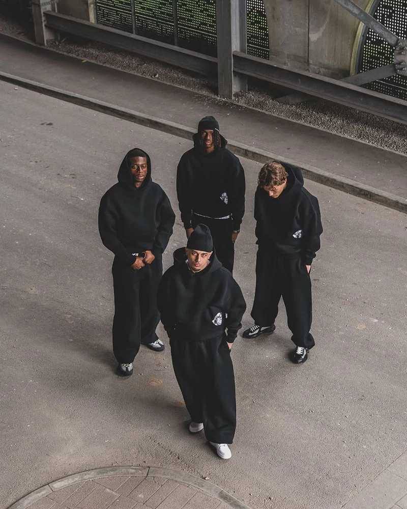 American Hip-Hop Men Hoodie Sets New Y2k Pocket CD Print Hoodies Casual Sweatpants Spring Autumn High Street Casual Streetwear M260320