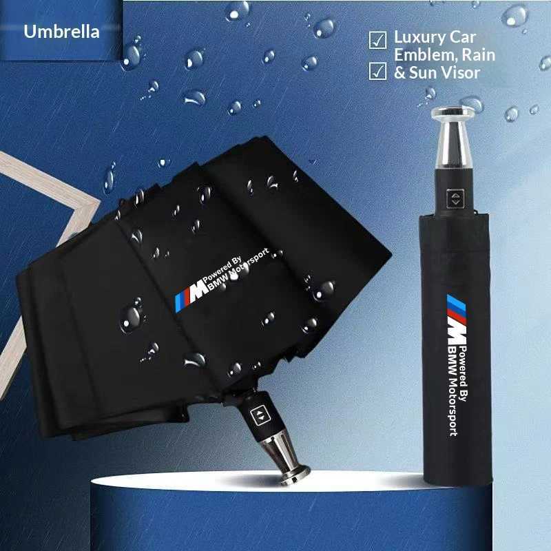 For BMW M Motorsport F10 F15 F25 F30 G20 G30 E39 E46 E60 E90 X1 X3 X4 X5 X6 X7 Car Automatic Folding Windproof Sunshade Umbrella H260319