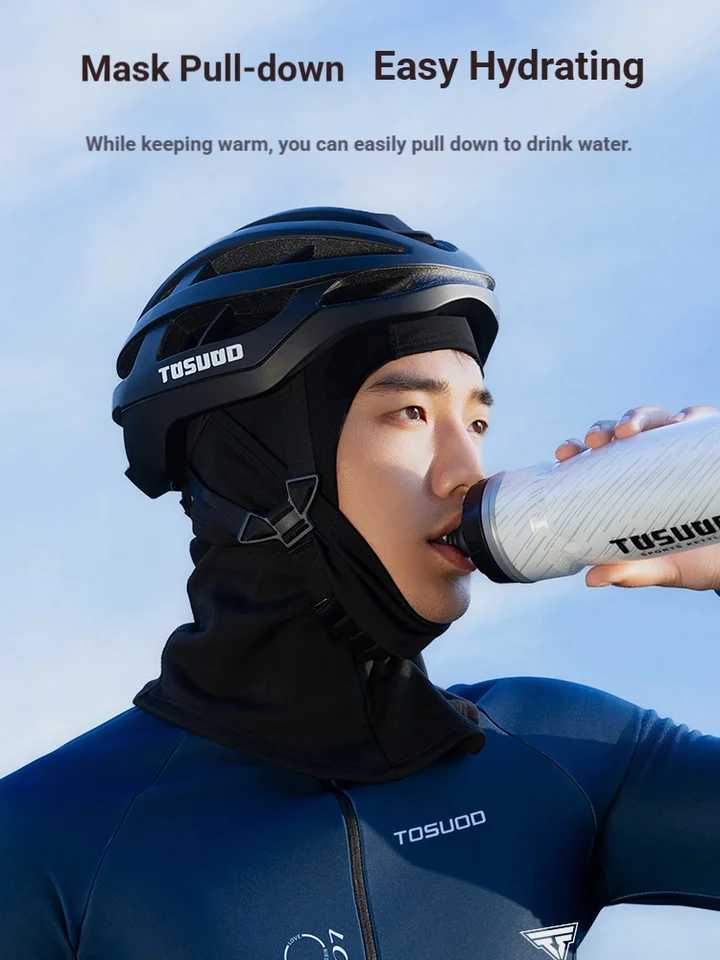 TOSUOD Autumn and winter cycling ski gear motorcycle with velvet full face windproof face mask warm scarf for men and women M260320
