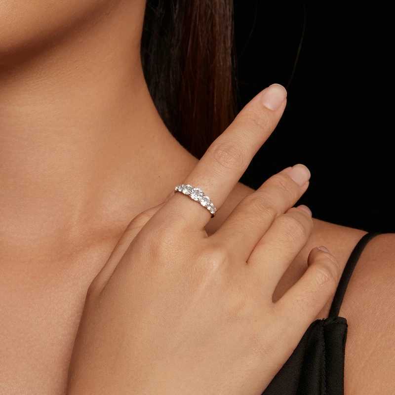 Bamoer U Moissanite Ring 925 Sterling Silver Unique 7 Moissanite Design Rings Women Fine Jewelry D Color VVS1 H260320 - view 6