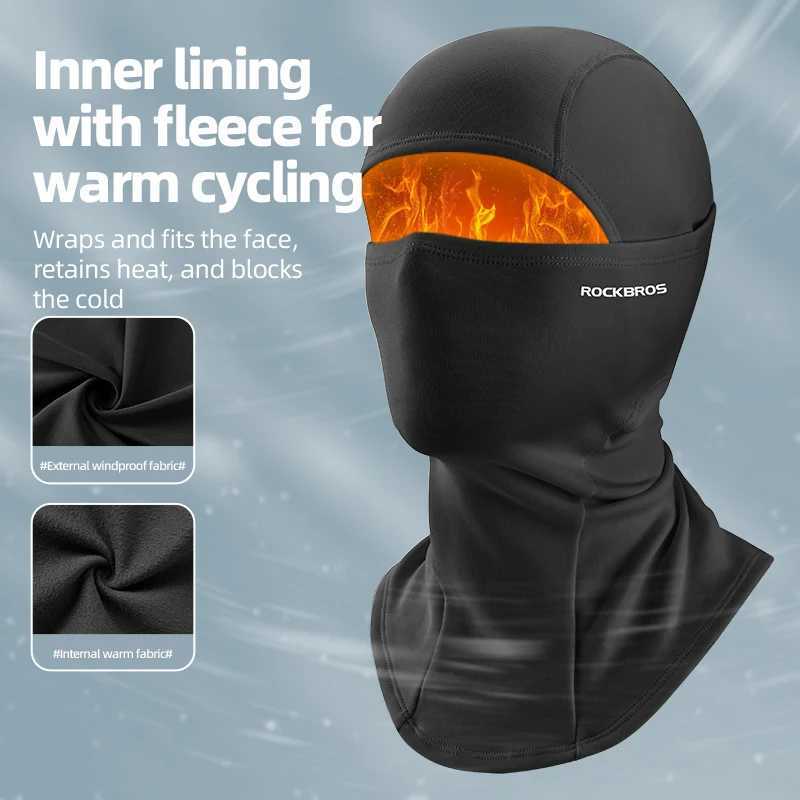 ROCKBROS Winter Bicycle Balaclava Windproof Warm Fleece Face Scarf Mask Outdoor Sports Fishing Ski Motorcycle Cycling wear M260320