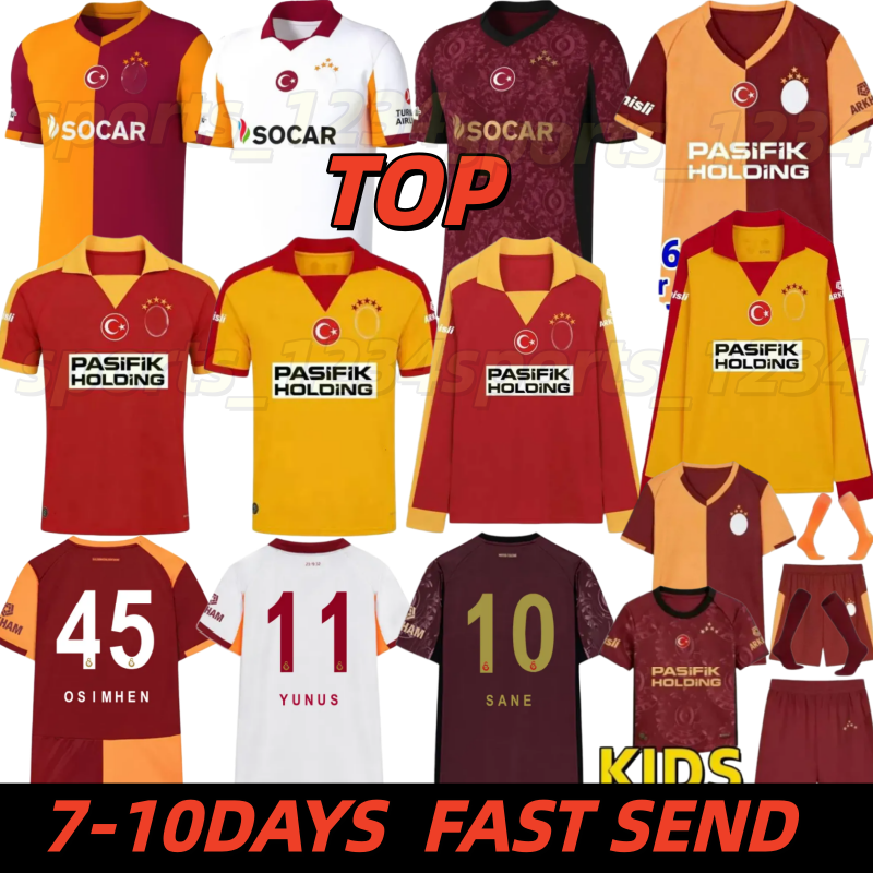 25 26 Galatasaray Jersey OSIMHEN BARIS YUNUS MORATA 2025 2026 Football Shirts SANE SALLAI SANCHEZ Men Kids kit